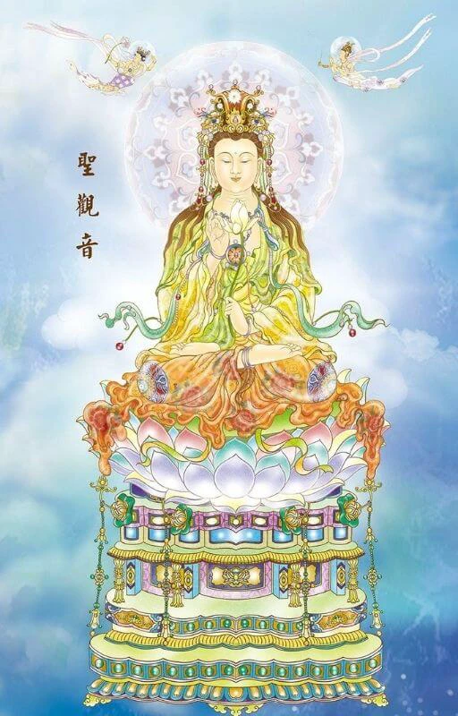 Wallpaper of Avalokiteshvara meditating for your phone