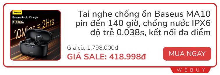 Vẫn sale ngày đôi: Tai nghe chống ồn Baseus 419.000đ, bàn chải đánh răng điện Xiaomi T300 284.000đ, pin dự phòng mini 215.000đ - Ảnh 1.