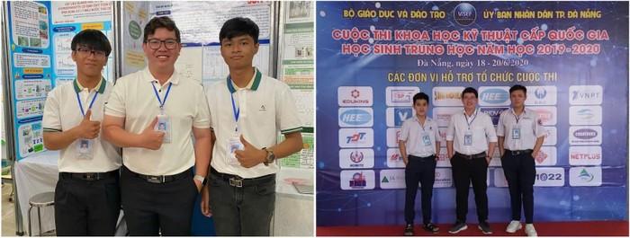 Thầy Đức và các em học sinh tham gia hội thi nghiên cứu khoa học (Ảnh: NVCC)