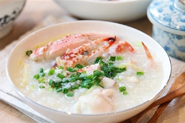 cháo ghẹ nấu với rau gì 1