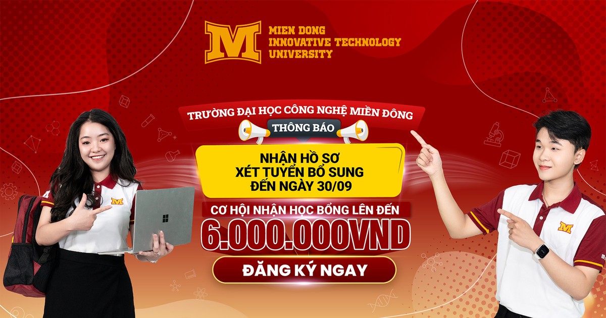  Trường ĐH Công nghệ Miền Đông tuyển bổ sung cho 15 ngành học 