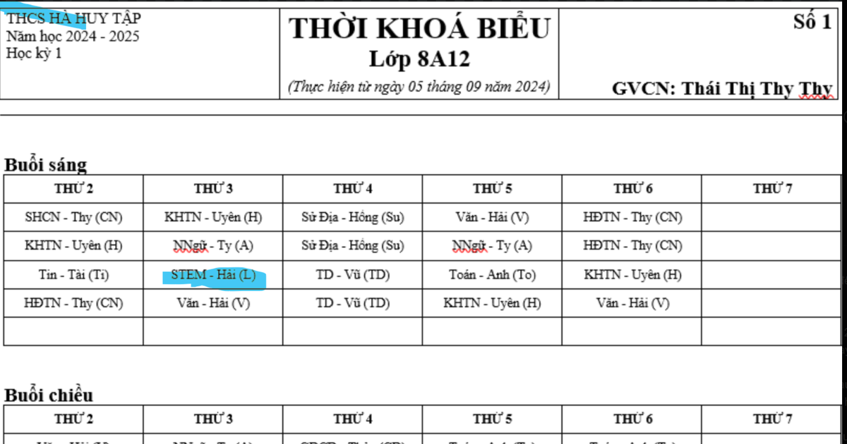  Xếp môn tự chọn giữa khóa biểu chính khóa, Hiệu trưởng THCS Hà Huy Tập nói gì? 