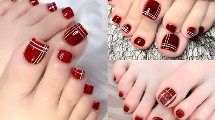 17+ Mẫu Nail Chân Kẻ Sọc Đẹp, Thịnh Hành Nhất Cho Bạn